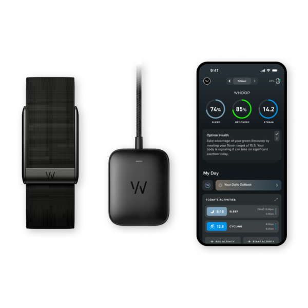 Whoop 5.0 Screenless Fitness Tracker – Black