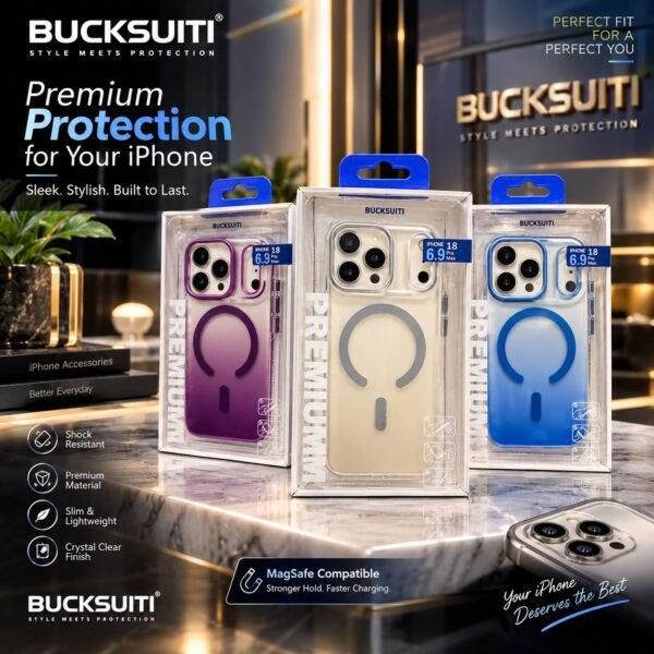 BUCKSUITI Premium MagSafe Clear Protection Case