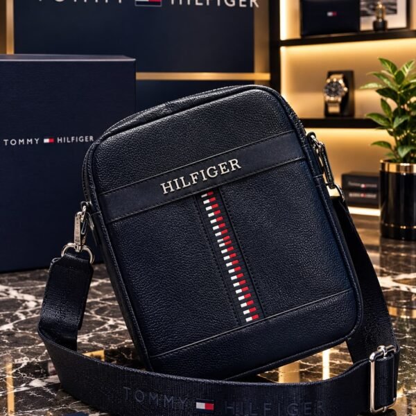 Navy Vertical-Stripe Crossbody Bag