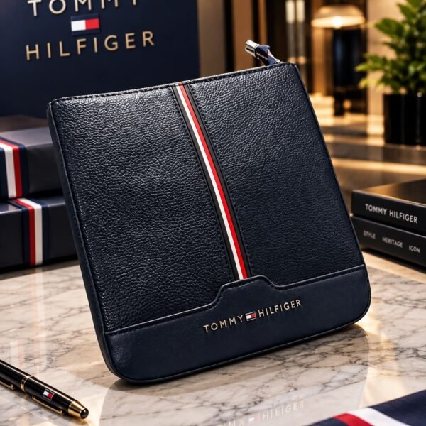 Navy Signature Stripe Crossbody Bag