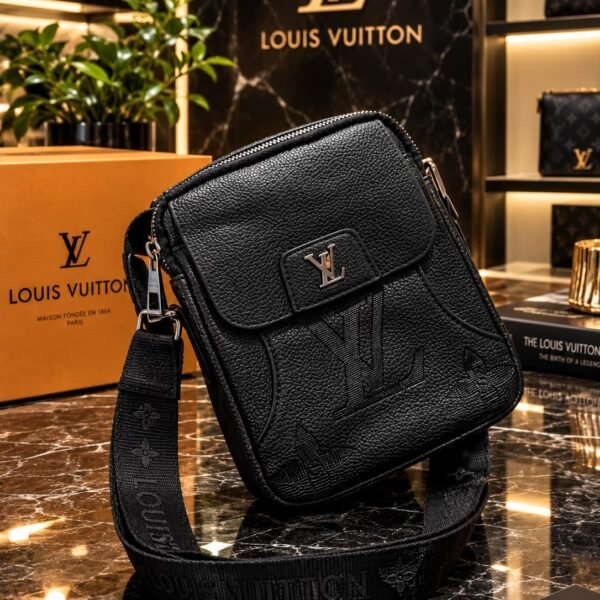 Monogram-Pattern Flap Crossbody Bag
