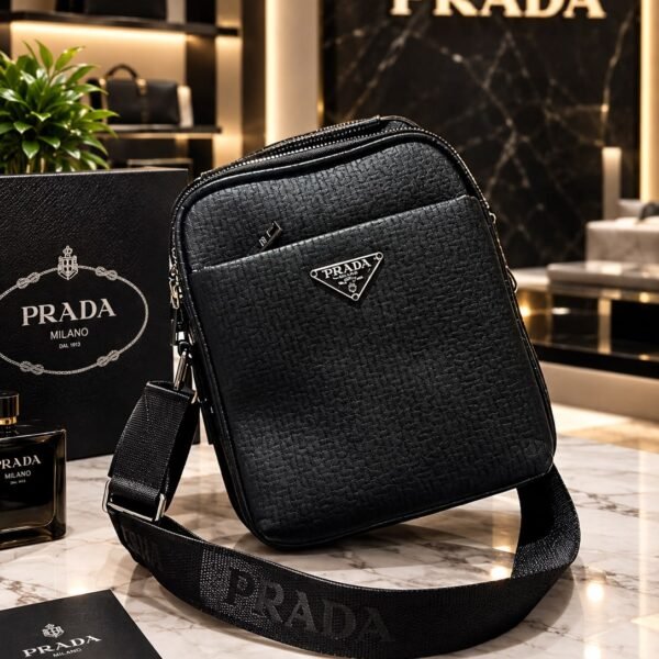 Saffiano-Texture Premium Crossbody Bag